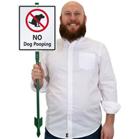 No Dog Pooping With Graphic Sign