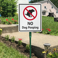 No Dog Pooping With Graphic Sign