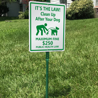 Clean Up After Your Dog with Graphic Sign