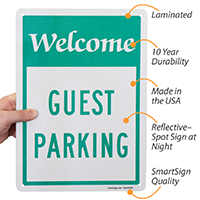 WELCOME GUEST PARKING Sign