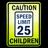 Caution Speed Limit 25 MPH Children Sign