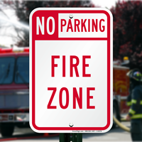 NO PARKING FIRE ZONE Sign