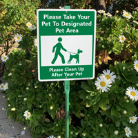 Designated Pet Area Sign