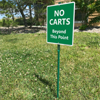 No Carts Beyond This Point Lawn Sign
