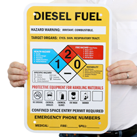 Diesel Fuel Hazard Warning Sign