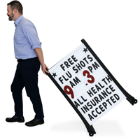 Deluxe A-Frame Message Board Sidewalk Sign - White