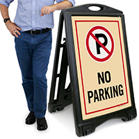 No Parking A-Frame Portable Sidewalk Sign Kit