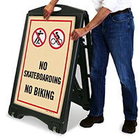 No Skateboarding No Biking Sidewalk Sign Kit