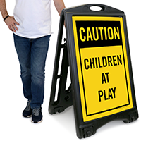Children At Play A-Frame Portable Sidewalk Sign