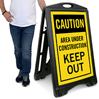 Area Under Construction Keep Out Portable Sign Kit