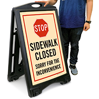 STOP Sidewalk Closed A-Frame Portable Sidewalk Sign Kit