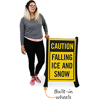 Falling Ice Snow A-Frame Portable Sidewalk Sign Kit