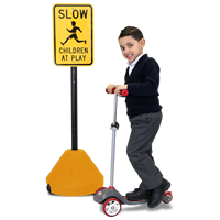 Safety Yellow Roll 'n' Pole Sign Holder