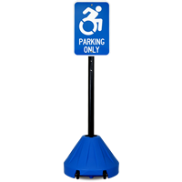 Handicapped Blue Roll 'n' Pole Sign Holder