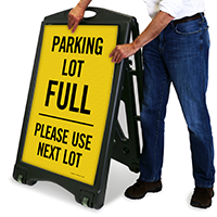 Parking Lot Full Use Next Sidewalk Sign