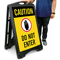Caution Do Not Enter Sidewalk Sign