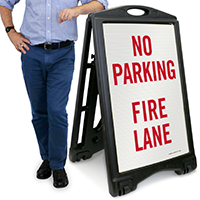 No Parking, Fire Lane Sidewalk Sign