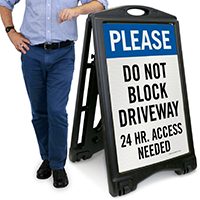 Do Not Block Driveway Portable Sidewalk Sign