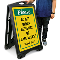 Dont Block Driveway Gate Access Sidewalk Sign