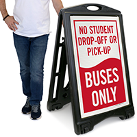 No Student Drop-Off Pick-Up Portable Sidewalk Sign