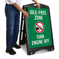 Idle-Free Zone, Turn Engine Off Portable Sidewalk Sign
