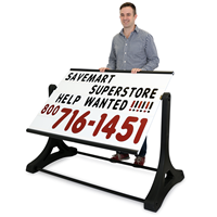 Deluxe Swinger Changing Message Sidewalk Sign - White