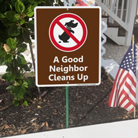 A Good Neighbor Cleans Up Lawnboss Sign