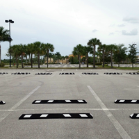 Parking Wheel Stop, Reflective White Strips