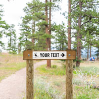 Ski Trail Sign with Your Custom Text and Clipart