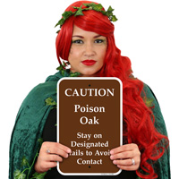 Caution Poison Oak Stay On Trails Sign