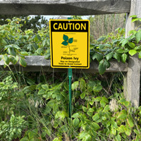 Caution Poison IVY Stay On Trails LawnBoss Sign