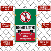 Do Not Litter Recycling Sign