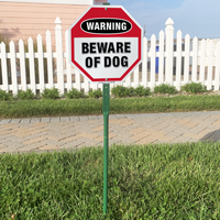 Beware Of Dog Warning LawnBoss Sign