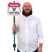 Warning Bad Dog LawnBoss Sign