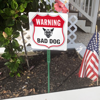 Warning Bad Dog LawnBoss Sign