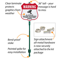Warning Activities Monitored And Recorded LawnBoss Sign