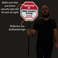 Protected By Home Security System LawnBoss Sign