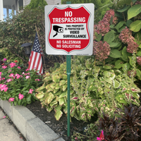 Video Surveillance No Soliciting LawnBoss Sign