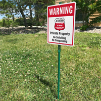 No Trespassing 24 Hour Surveillance LawnBoss Sign