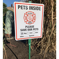 Alert Pets Inside Please Save Our Pets LawnBoss Sign