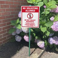 No Soliciting Allowed LawnBoss Sign
