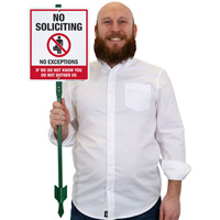 No Soliciting No Exceptions LawnBoss Sign