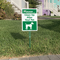 Please Clean Up After Your Pet LawnBoss Sign