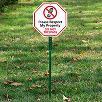 Respect My Property Do Not Trespass LawnBoss Sign