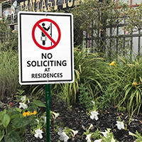 No Soliciting At Residences LawnBoss Sign