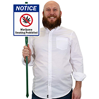 Notice Marijuana Smoking Prohibited LawnBoss Sign