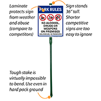 Park Rules Violators Will Be Prosecuted LawnBoss Sign