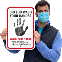 Wash Your Hands Before You Touch Any Tools Sign