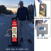 Active Driveway Do Not Block LotBoss Portable Sign Kit