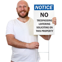 NOTICE, No Trespassing, Loitering, Soliciting On This Property